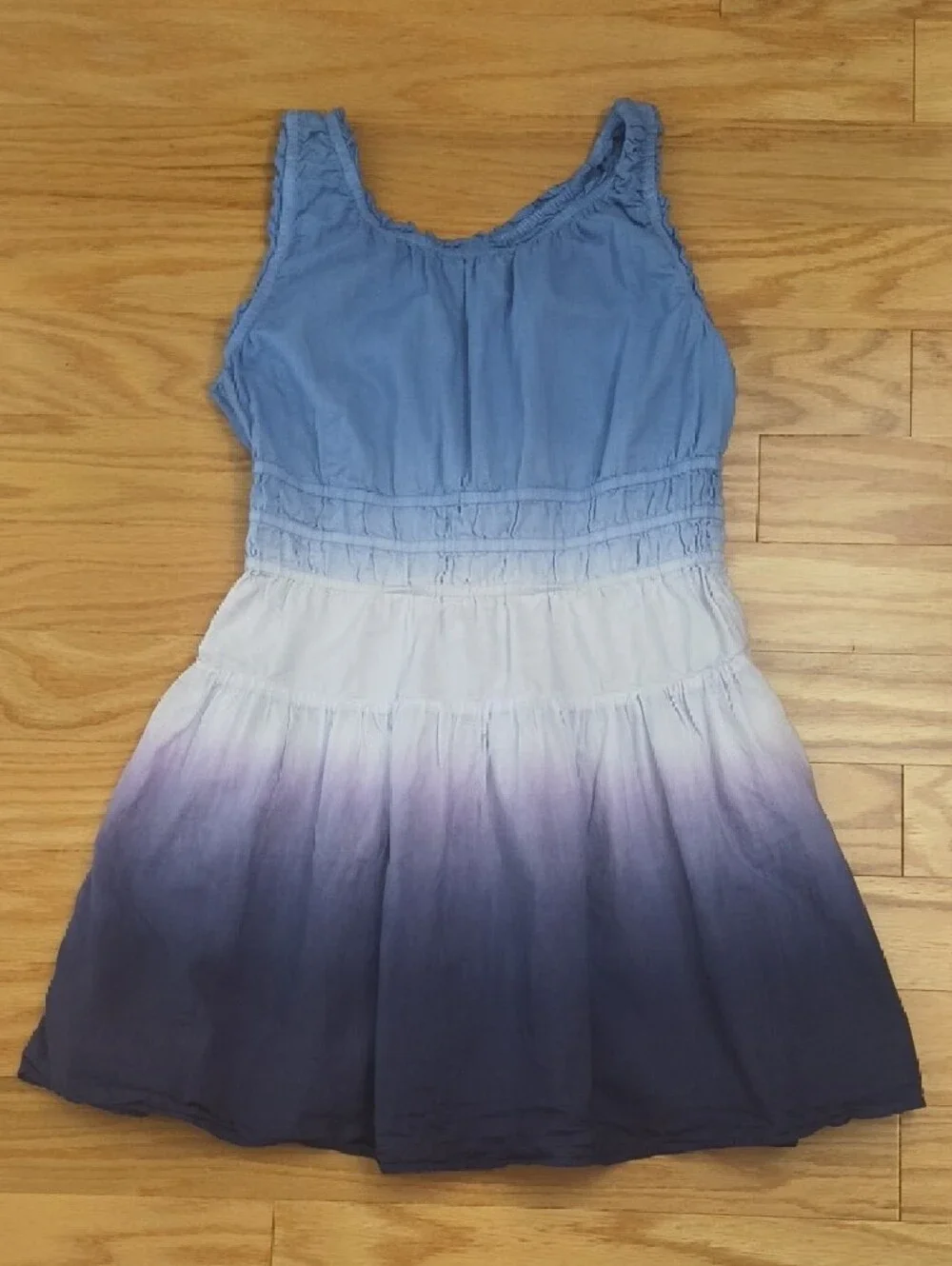 Crewcuts Sleeveless Ombre Blue Casual Sundress Smocked Waist Size 12 GU